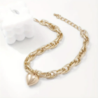 Hart schakelketting goud