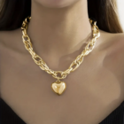 Hart schakelketting goud