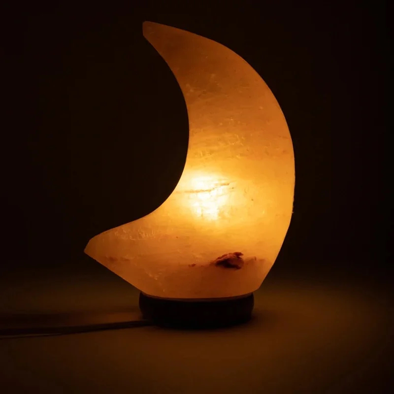 Zoutlamp in een halve maan vorm