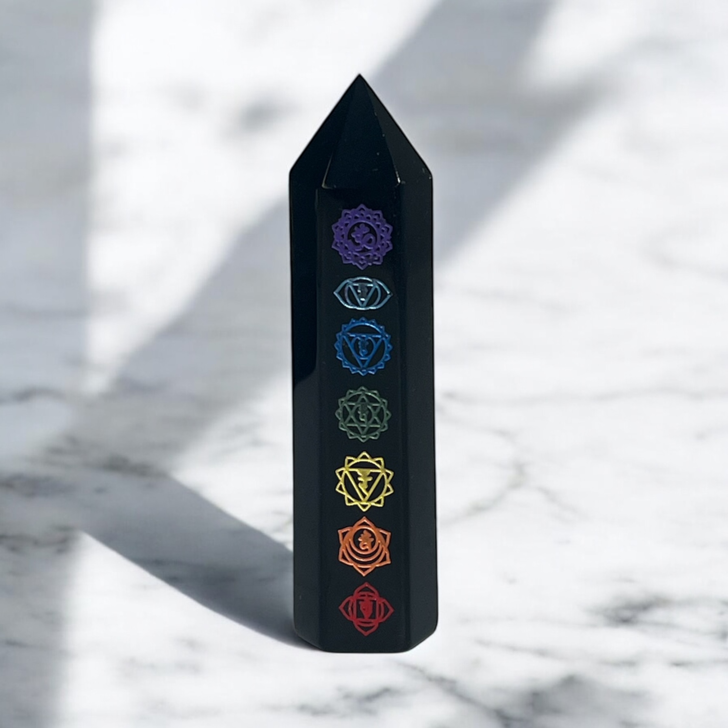 Obsidiaan Chakra Obelisk